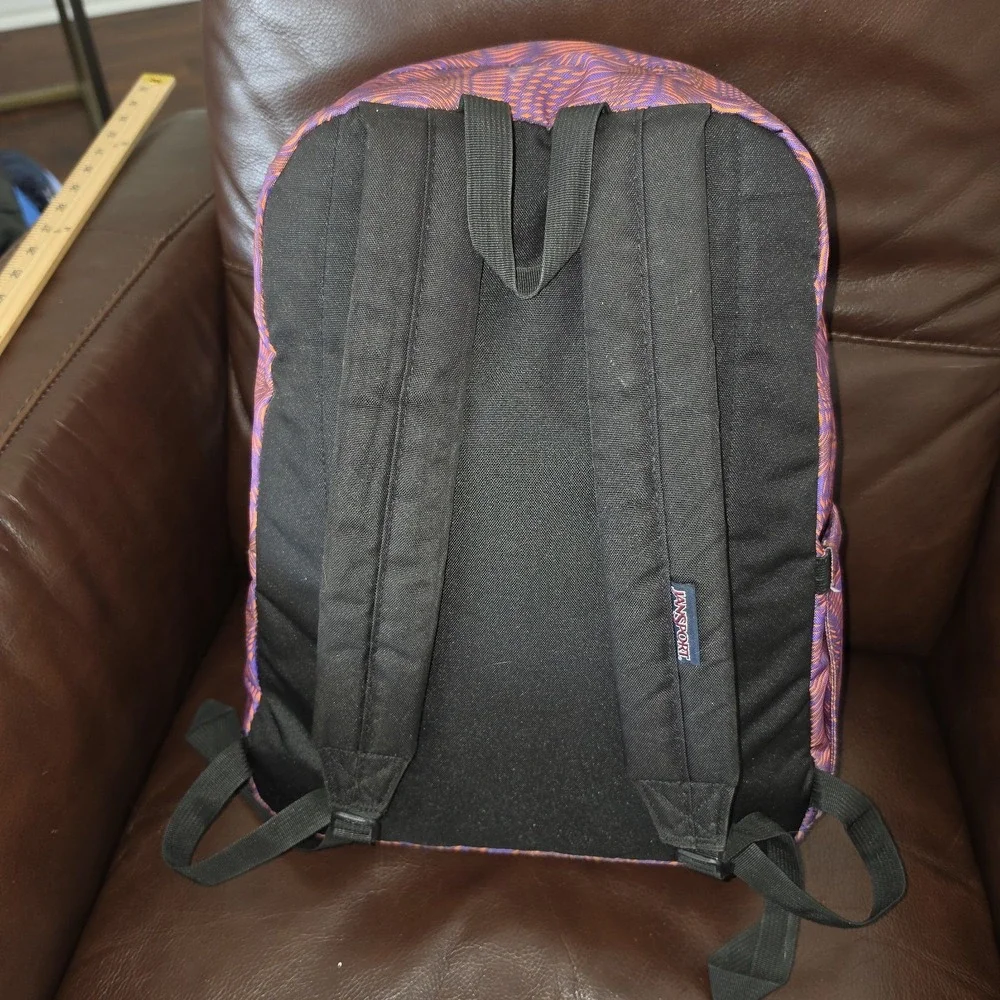 JanSport SuperBreak Plus Backpack Geometric Zip Padded Straps